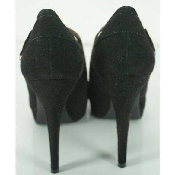 Stuart Weitzman Black Suede Coverall Heel Ankle booties SZ 9.5 N Narrow - Picture 6 of 10